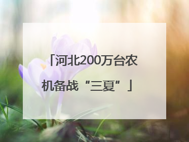 河北200万台农机备战“三夏”